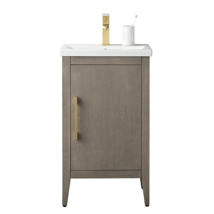 20" Single Sink Bathroom Vanity Cabinet with Ceramic Top