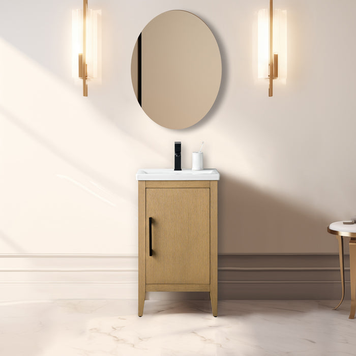 20" Single Sink Bathroom Vanity Cabinet with Ceramic Top