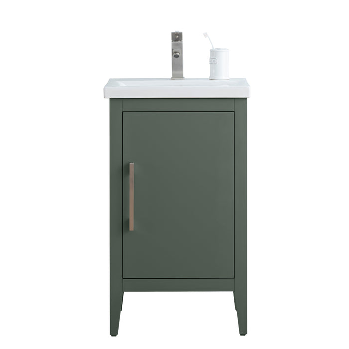 20" Single Sink Bathroom Vanity Cabinet with Ceramic Top - HomeBeyond