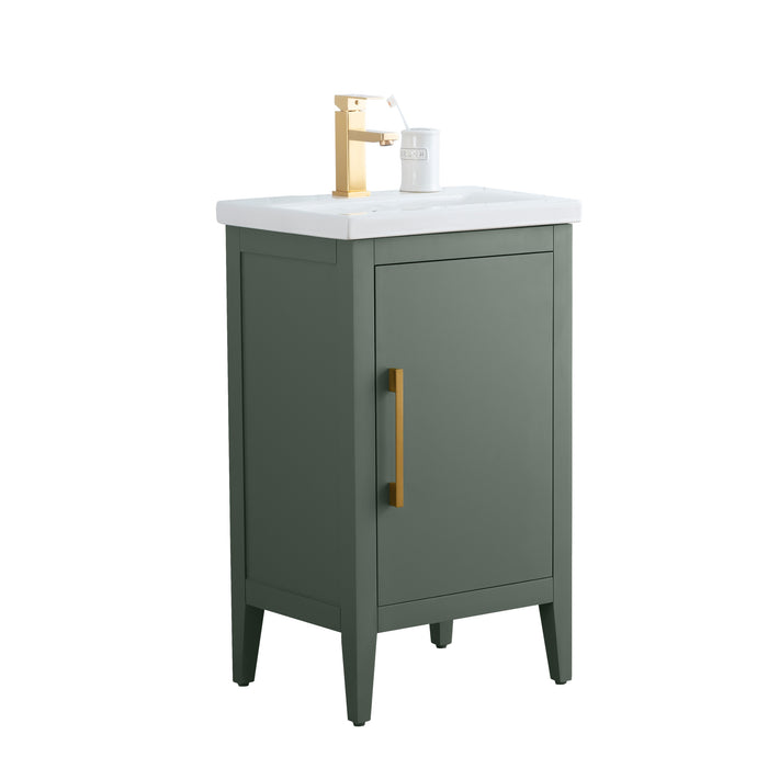 20" Single Sink Bathroom Vanity Cabinet with Ceramic Top - HomeBeyond