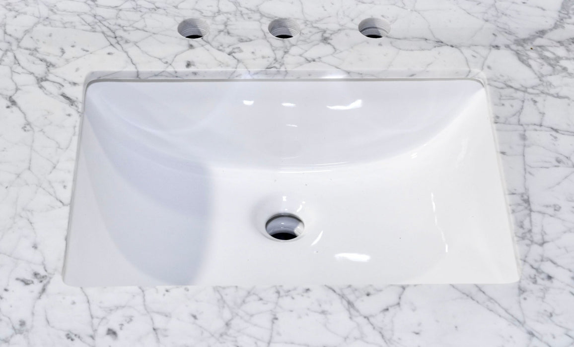 36" Single Sink Bathroom Vanity Set Carrara Marble Stone Top - HomeBeyond