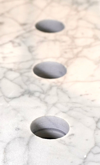 36" Single Sink Bathroom Vanity Set Carrara Marble Stone Top - HomeBeyond