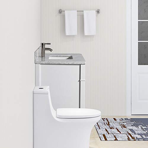 36" Single Sink Bathroom Vanity Set Carrara Marble Stone Top - HomeBeyond