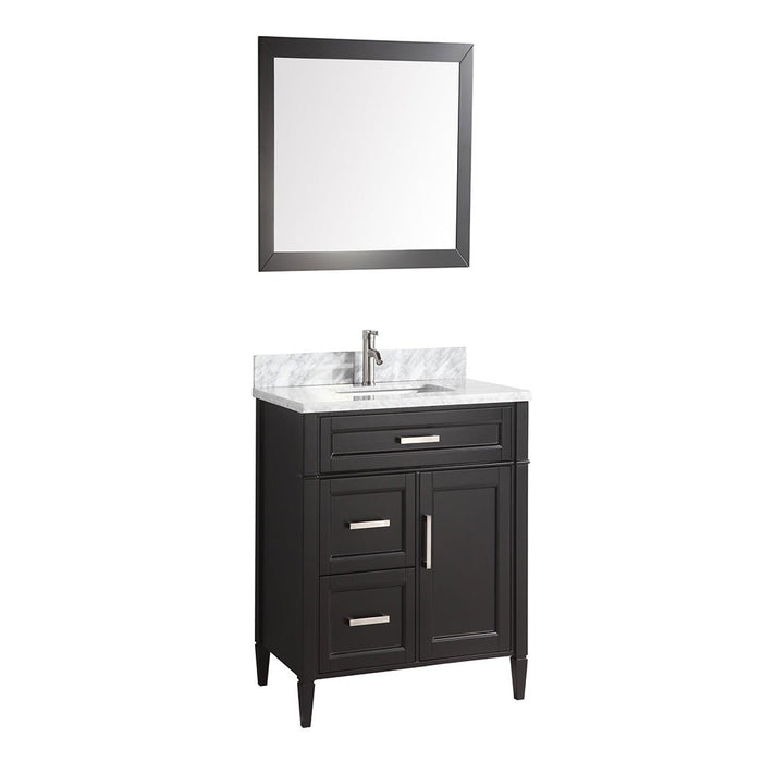 36" Single Sink Bathroom Vanity Set Carrara Marble Stone Top - HomeBeyond