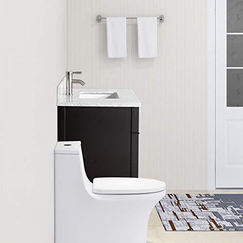 36" Single Sink Bathroom Vanity Set Carrara Marble Stone Top - HomeBeyond