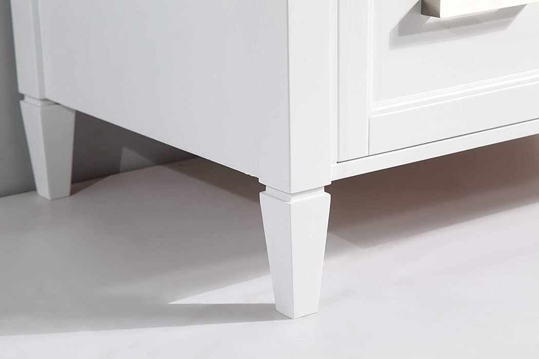 36" Single Sink Bathroom Vanity Set Carrara Marble Stone Top - HomeBeyond