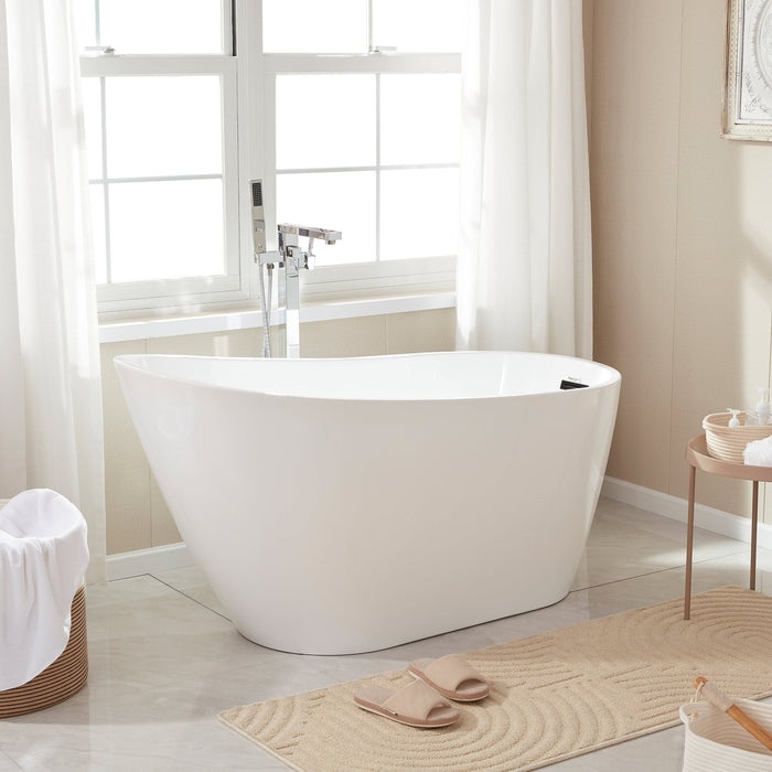 55"or 67" Freestanding Acrylic Bathtub Modern Stand Alone Soaking Tub - HomeBeyond
