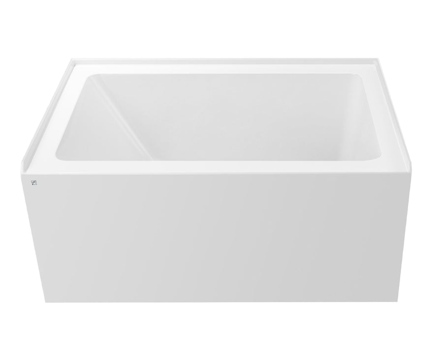 60" or 54" or 48" Alcove Soaking Acrylic Bathtub with 3 Side Tiling Flange - HomeBeyond