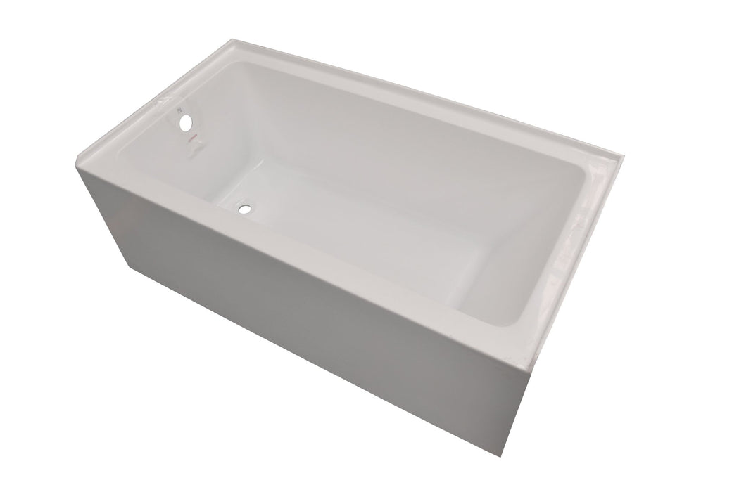 60" or 54" or 48" Alcove Soaking Acrylic Bathtub with 3 Side Tiling Flange - HomeBeyond