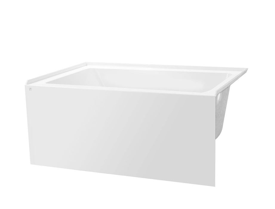 60" or 54" or 48" Alcove Soaking Acrylic Bathtub with 3 Side Tiling Flange - HomeBeyond