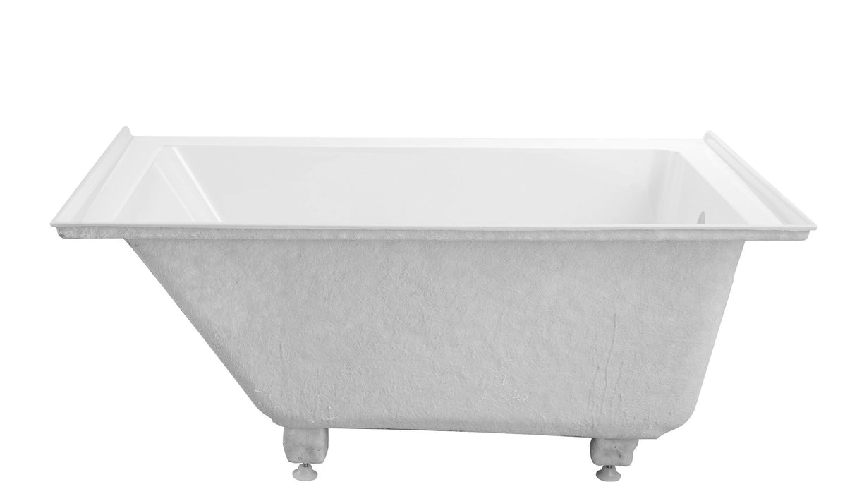 60" or 54" or 48" Alcove Soaking Acrylic Bathtub with 3 Side Tiling Flange - HomeBeyond