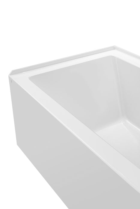 60" or 54" or 48" Alcove Soaking Acrylic Bathtub with 3 Side Tiling Flange - HomeBeyond
