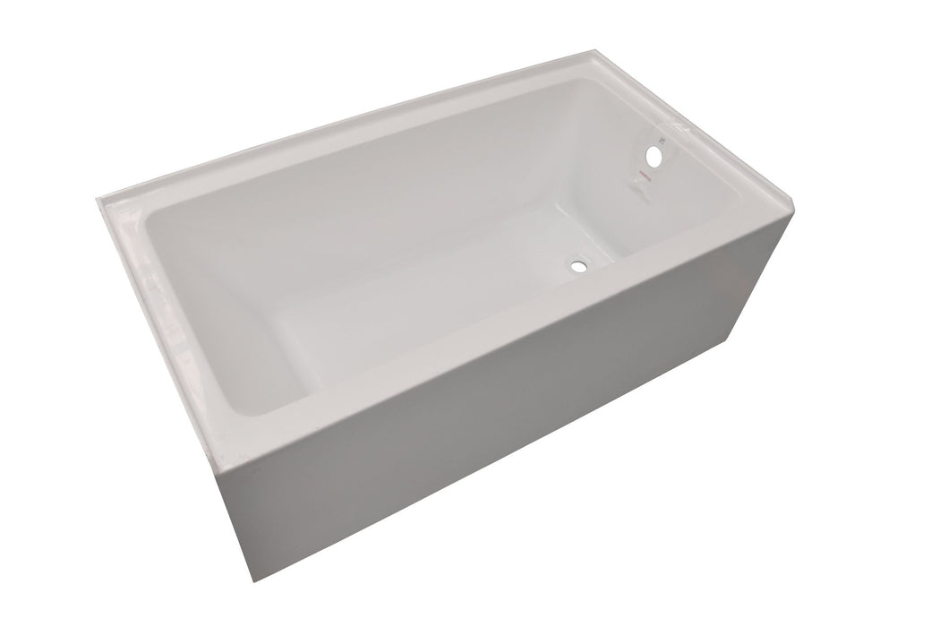 60" or 54" or 48" Alcove Soaking Acrylic Bathtub with 3 Side Tiling Flange - HomeBeyond