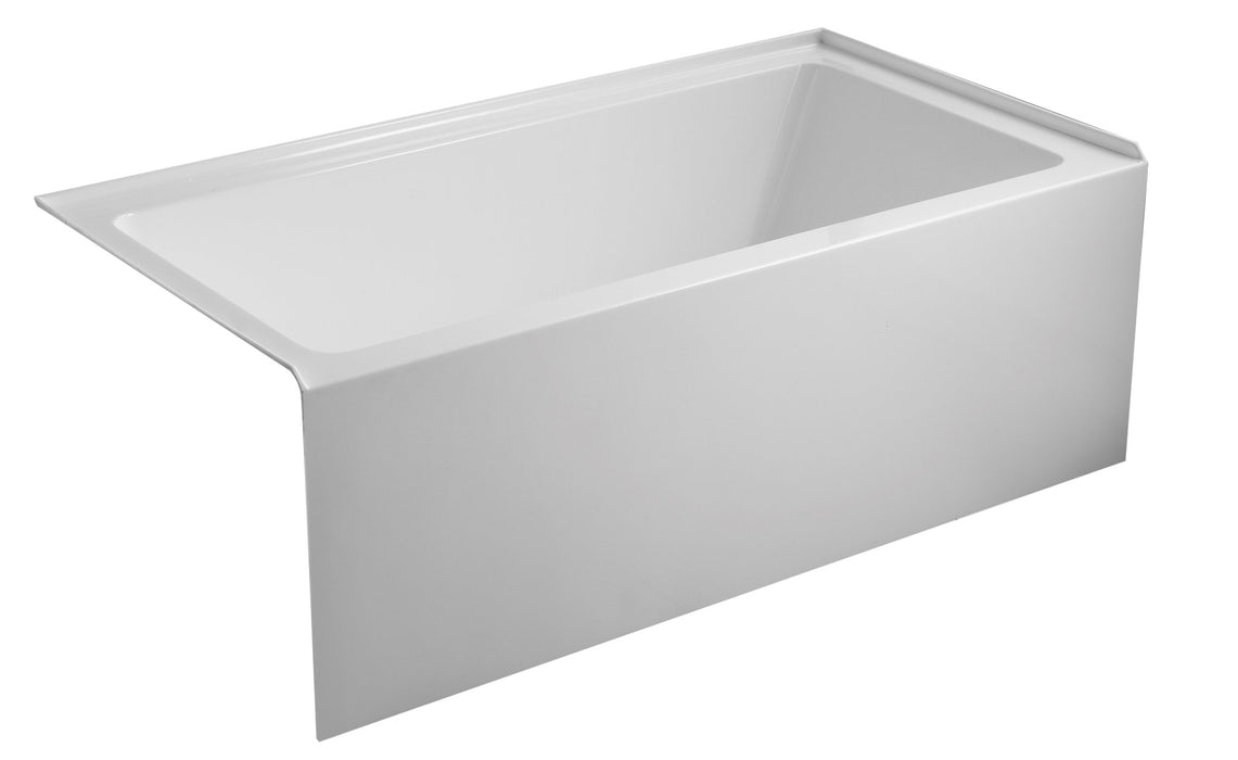 60" or 54" or 48" Alcove Soaking Acrylic Bathtub with 3 Side Tiling Flange - HomeBeyond