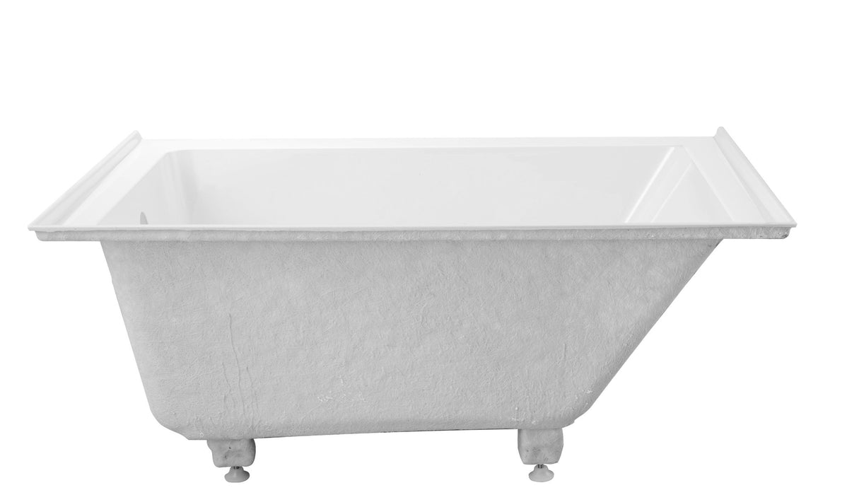 60" or 54" or 48" Alcove Soaking Acrylic Bathtub with 3 Side Tiling Flange - HomeBeyond