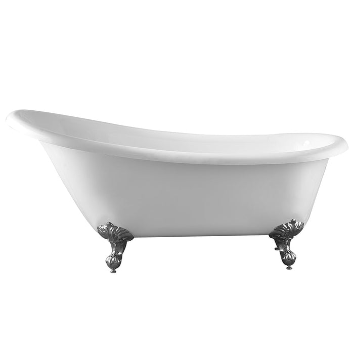 67" x 30" Freestanding Acrylic Bathtub Modern Stand Alone Soaking Tub - HomeBeyond
