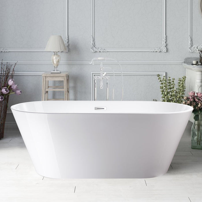 67" X 32" Freestanding Acrylic Bathtub Contemporary Design Soaking Tub - HomeBeyond