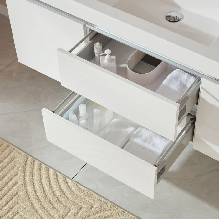Annecy 60" Single Sink Wall-Mounted Bathroom Vanity Set - HomeBeyond