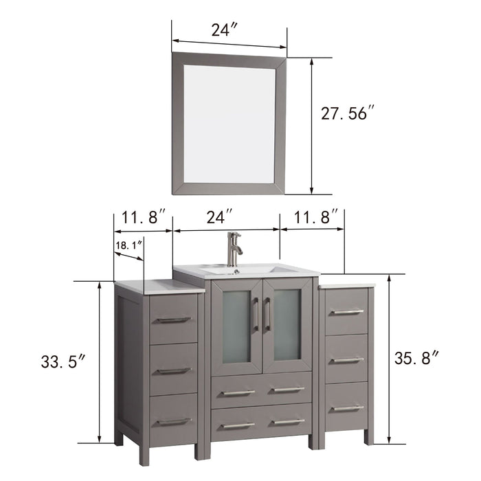 Brescia 48" Single Sink Modern Bathroom Vanity Combo Set - HomeBeyond