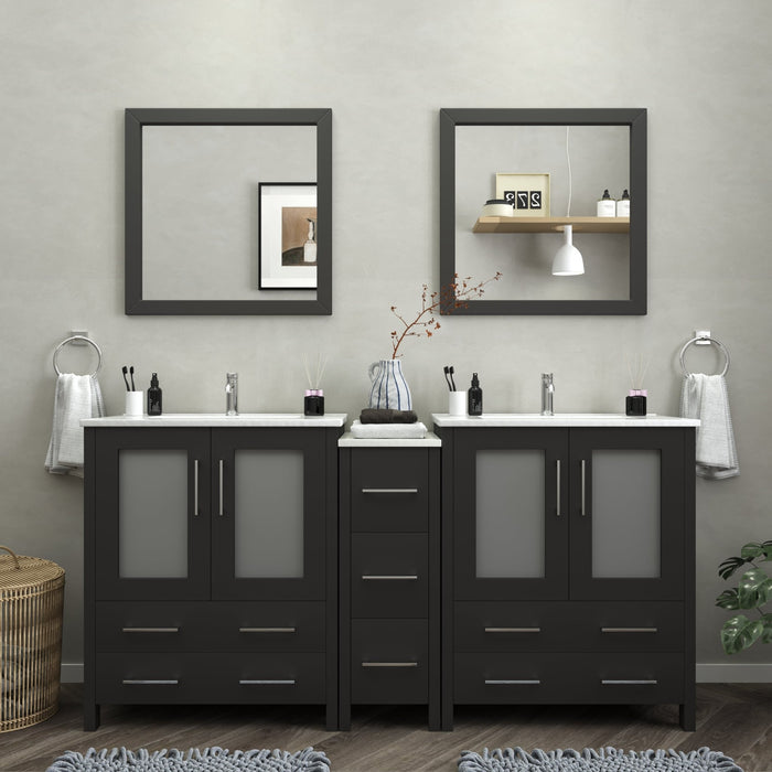 Brescia 72" Double Sink Modern Bathroom Vanity Set - HomeBeyond