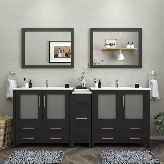Brescia 84"Double Sink Modern Bathroom Vanity Set - HomeBeyond