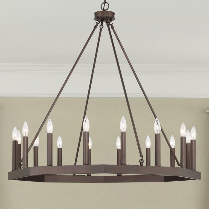 Farmhouse Vintage 16 Lights Wagon Wheel Chandelier Lighting - HomeBeyond