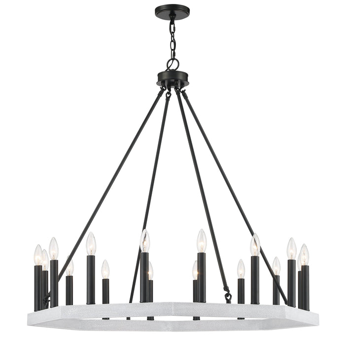 Farmhouse Vintage 16 Lights Wagon Wheel Chandelier Lighting - HomeBeyond