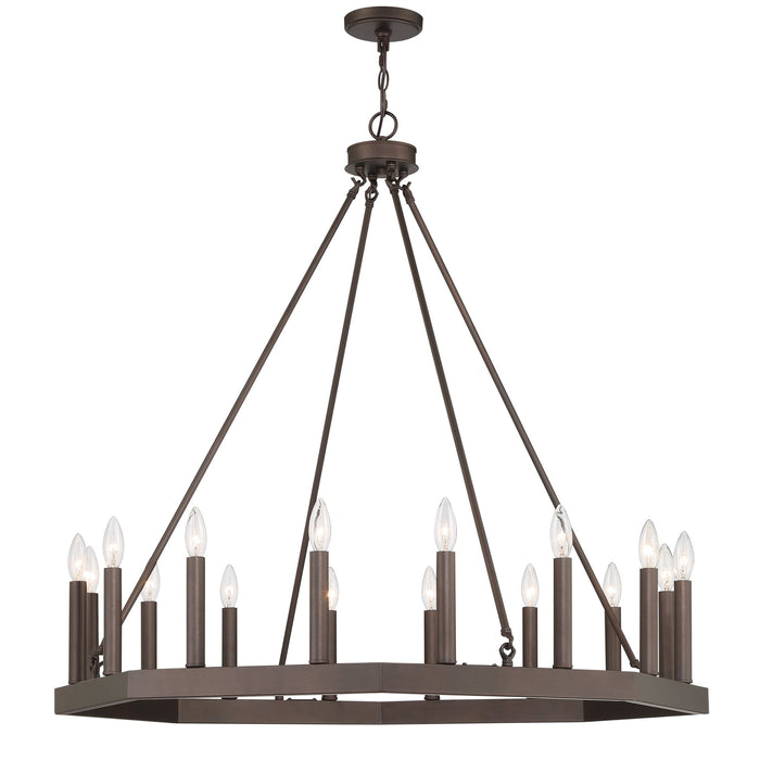 Farmhouse Vintage 16 Lights Wagon Wheel Chandelier Lighting - HomeBeyond