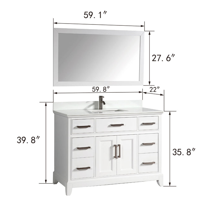 Genoa 60" Single Sink Bathroom Vanity Set - HomeBeyond