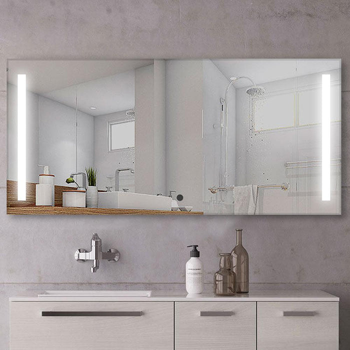 Large LED Lighted Bathroom Vanity Wall Mirror with Rock Switch - HomeBeyond