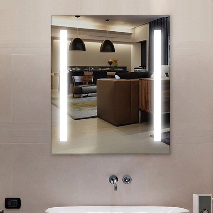 Large LED Lighted Bathroom Vanity Wall Mirror with Rock Switch - HomeBeyond