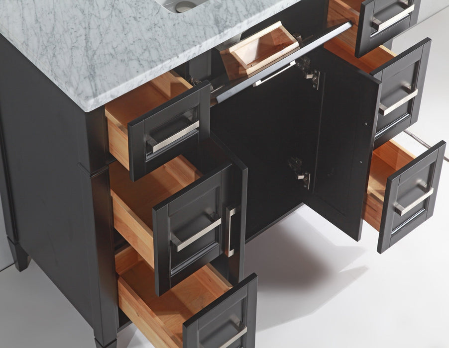 Savona 48" Single Sink Bathroom Vanity Set Carrara Marble Stone Top - HomeBeyond