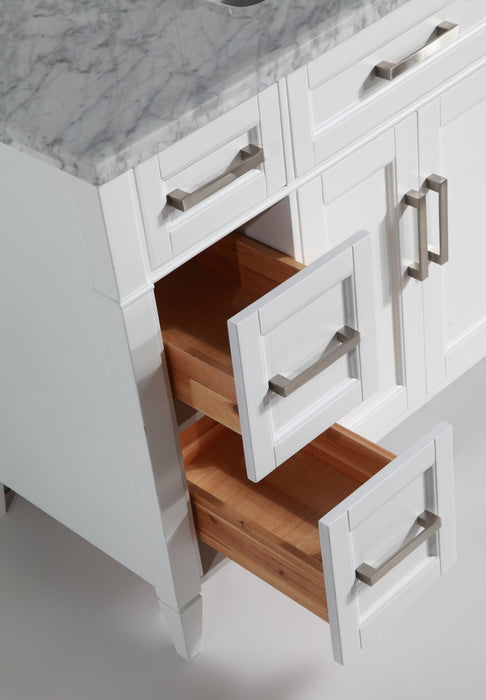 Savona 48" Single Sink Bathroom Vanity Set Carrara Marble Stone Top - HomeBeyond