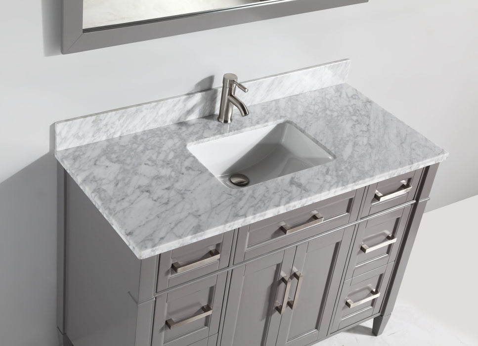 Savona 48" Single Sink Bathroom Vanity Set Carrara Marble Stone Top - HomeBeyond
