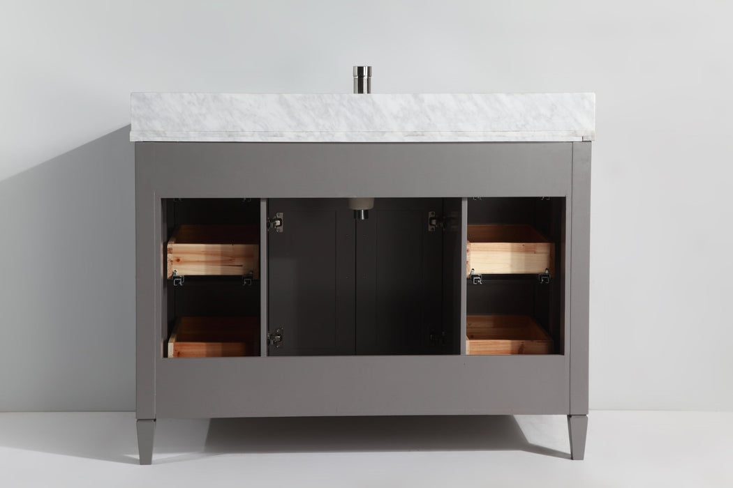 Savona 48" Single Sink Bathroom Vanity Set Carrara Marble Stone Top - HomeBeyond