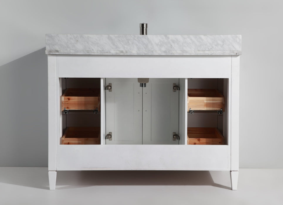 Savona 48" Single Sink Bathroom Vanity Set Carrara Marble Stone Top - HomeBeyond