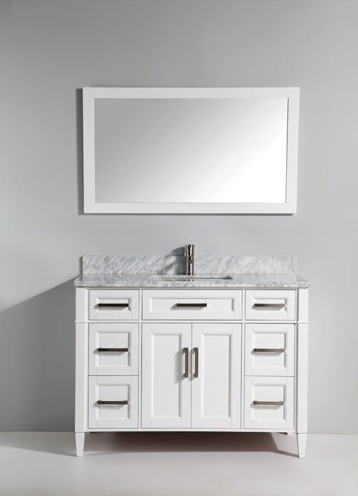 Savona 48" Single Sink Bathroom Vanity Set Carrara Marble Stone Top - HomeBeyond