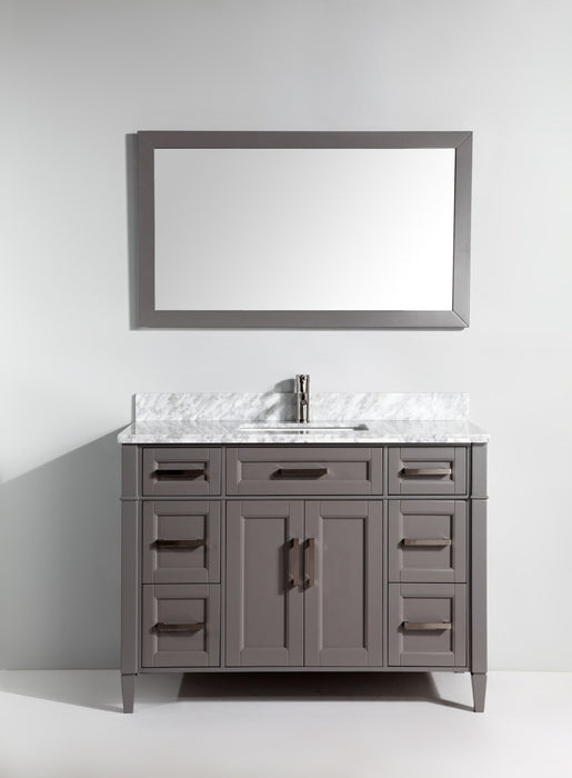 Savona 60" Single Sink Bathroom Vanity Set Carrara Marble Stone Top - HomeBeyond