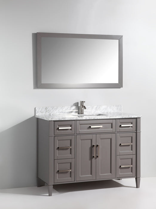 Savona 60" Single Sink Bathroom Vanity Set Carrara Marble Stone Top - HomeBeyond