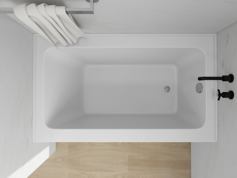 54" x 32" Modern Alcove Soaking Acrylic Bathtub with 3-Side Integral Tiling Flange Right Drain VA6301-MR