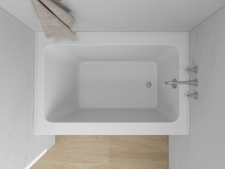 48" x 32" Modern Alcove Soaking Acrylic Bathtub with 3-Side Integral Tiling Flange Right Drain VA6301-SR