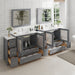108" Double Sink Modern Bathroom Vanity Set with Ceramic Top & Two Free Mirrors – Large Storage Cabinet with 13 Drawers VA3036-108 - HomeBeyond