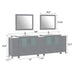108" Double Sink Modern Bathroom Vanity Set with Ceramic Top & Two Free Mirrors – Large Storage Cabinet with 13 Drawers VA3036-108 - HomeBeyond