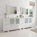 108" Double Sink Modern Bathroom Vanity Set with Ceramic Top & Two Free Mirrors – Large Storage Cabinet with 13 Drawers VA3036-108 - HomeBeyond