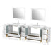 108" Double Sink Modern Bathroom Vanity Set with Ceramic Top & Two Free Mirrors – Large Storage Cabinet with 13 Drawers VA3036-108 - HomeBeyond