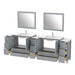 108" Double Sink Modern Bathroom Vanity Set with Ceramic Top & Two Free Mirrors – Large Storage Cabinet with 13 Drawers VA3036-108 - HomeBeyond