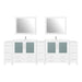108" Double Sink Modern Bathroom Vanity Set with Ceramic Top & Two Free Mirrors – Large Storage Cabinet with 13 Drawers VA3036-108 - HomeBeyond