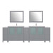 108" Double Sink Modern Bathroom Vanity Set with Ceramic Top & Two Free Mirrors – Large Storage Cabinet with 13 Drawers VA3036-108 - HomeBeyond
