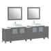 108" Double Sink Modern Bathroom Vanity Set with White Engineered Marble Top & Free Mirrors – Large Storage Cabinet with 13 Drawers VA3136-108 - HomeBeyond