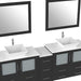 108" Double Sink Modern Bathroom Vanity Set with White Engineered Marble Top & Free Mirrors – Large Storage Cabinet with 13 Drawers VA3136-108 - HomeBeyond